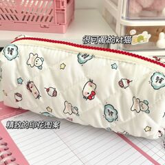 ins 新しいかわいいハローキティケーキ鉛筆バッグ高価値プリントバブル収納袋大容量学生鉛筆