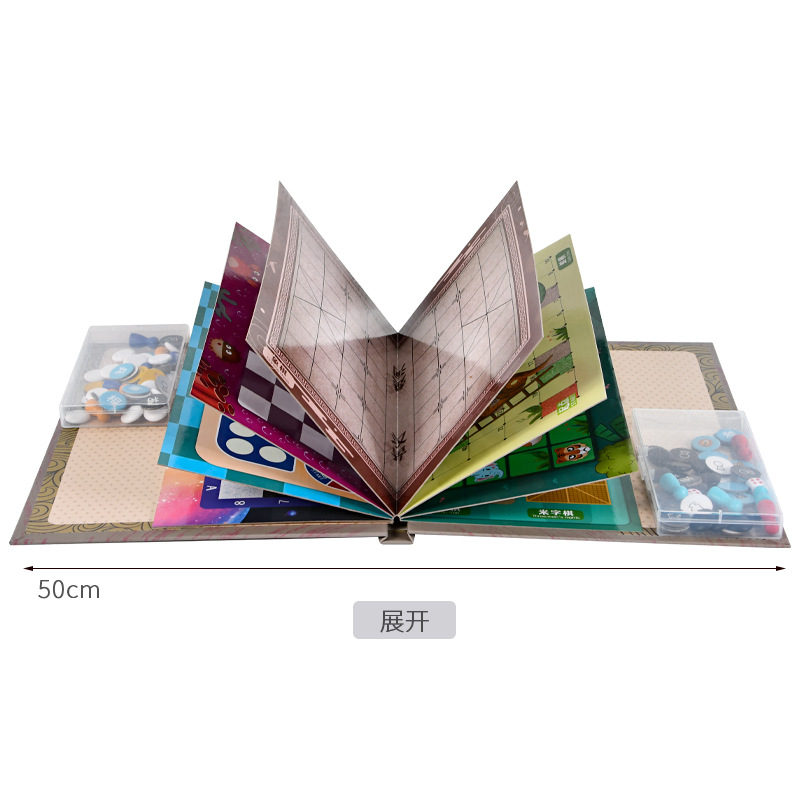 15-en-1 libro multifuncional apertura tablero de ajedrez juguete para niños ajedrez interactivo gobang lucha bestia volando