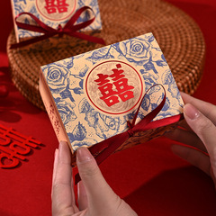 新中国式民族風結婚式喜糖箱高級感結婚祝い手土産箱結婚喜糖箱卸売り