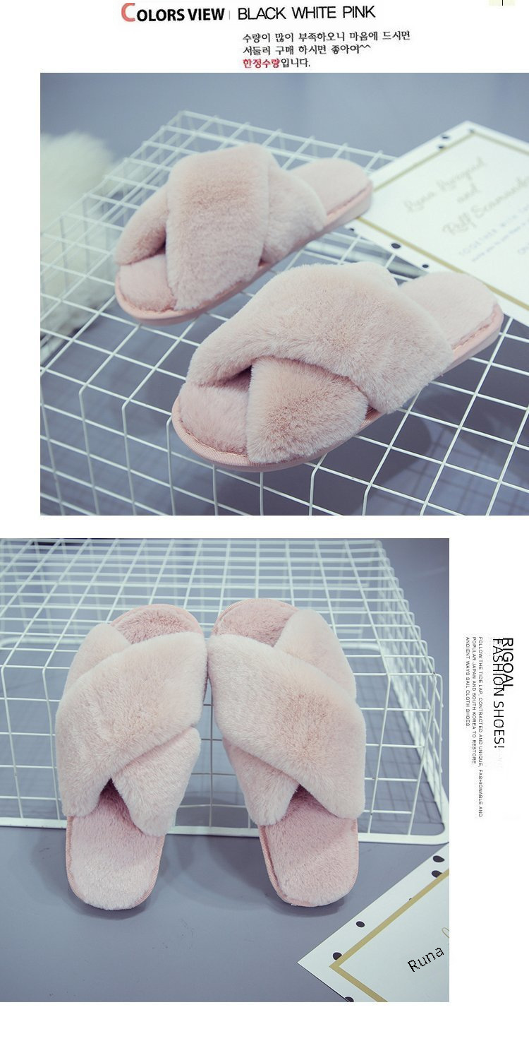 Pantofole Cross Mao Mao da donna invernali commercio estero taglia 43 casa peluche punta aperta caldo cotone da cucire all'ingrosso_voghion.com