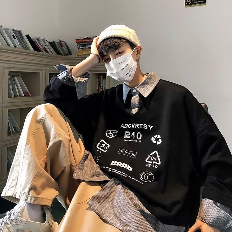 Chaqueta de los hombres otoño 2023 casual todo partido superior del collar del soporte color sólido japonés flojo Delgado abrigo de los hombres