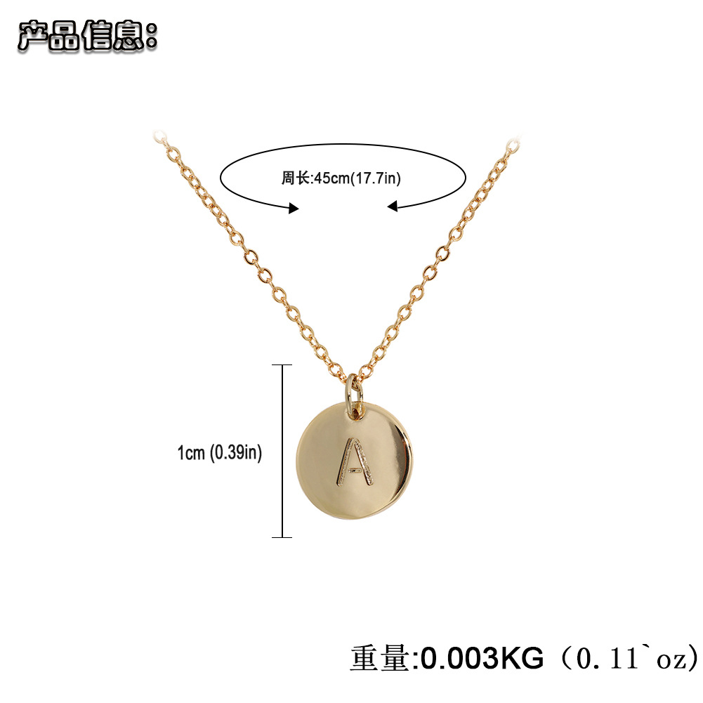 Simple Letter Pendant Copper Necklace display picture 19