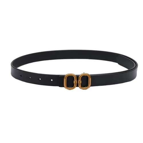 Korean style belt for women summer new brown chic hidden buckle retro butterfly round buckle genuine leather decorative belt niche design