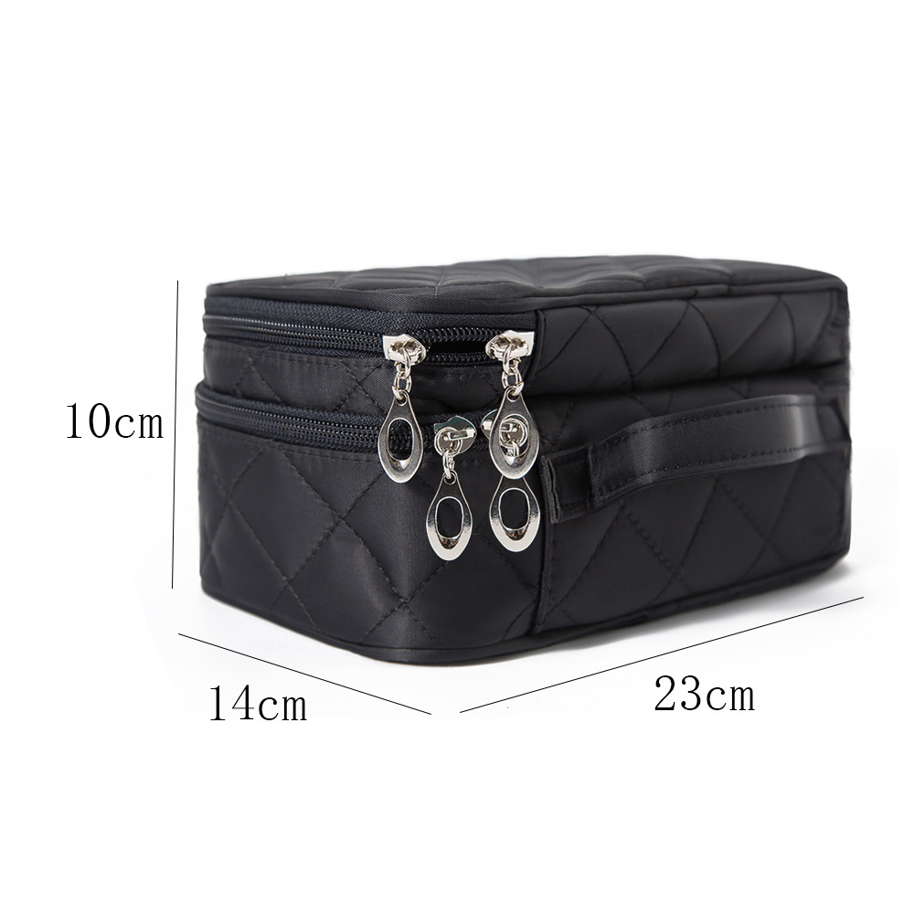 Nueva bolsa de cosméticos bolsa de lavado creativo hebilla impermeable caso cosmético nylon negro espejo bolsa de almacenamiento transfronterizo al por mayor