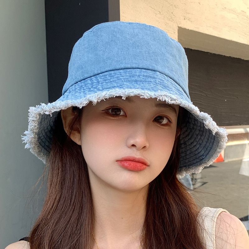 盆帽牛仔帽子女渔夫帽遮阳防晒帽韩版潮太阳帽遮脸百搭潮牌显脸小|undefined