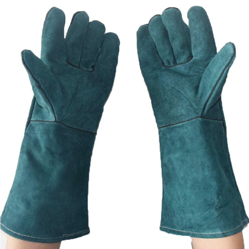 电焊手套加厚牛皮劳保手套耐高温防刺穿双层加长焊工焊接防护手套