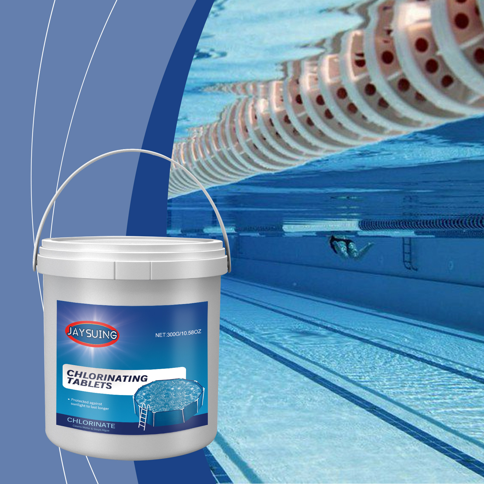 Jaysuing Swimming Pool Effervescent Tablets Multi-Functional Instant Cleaning Swimming Pool Maintenance Water Quality Cleaning Tablets