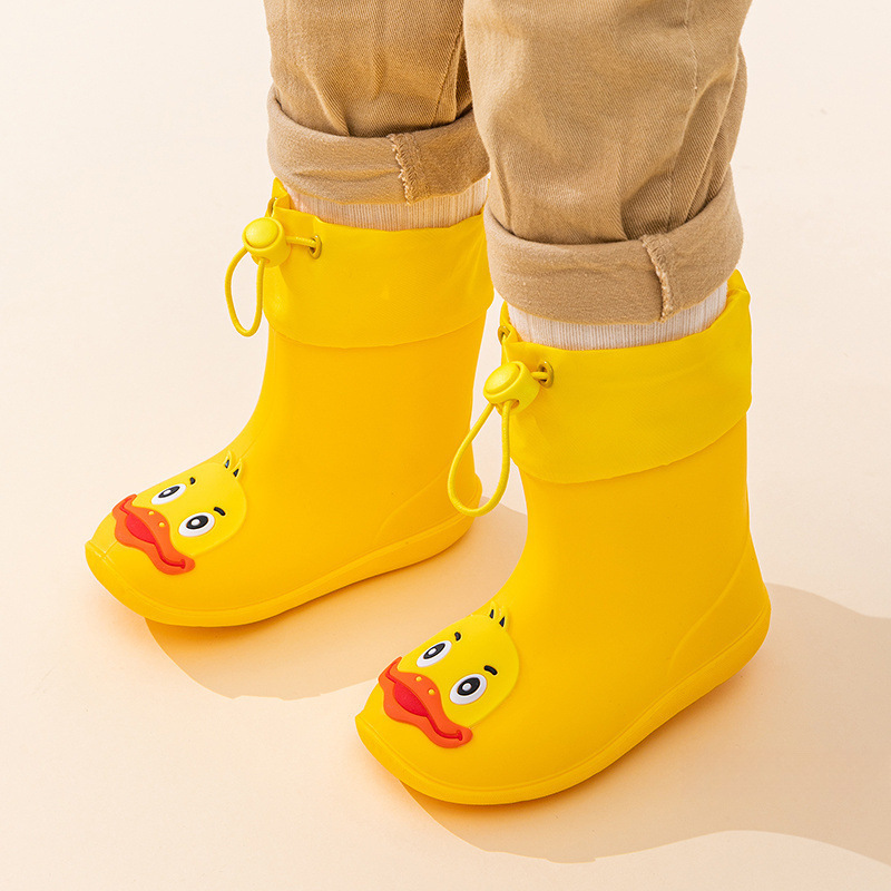New Little Yellow Duck Kidsren's Rain Boots for Boys and Girls, Non-Slip, Universal for All Seasons, Cute Baby Kindergarten Waterproof Rain Boots