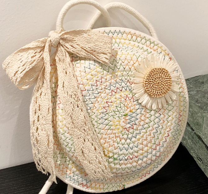 Cuerda de algodón envuelta en cinta de punto de hilo de color + Margarita 23 * 23 * 5