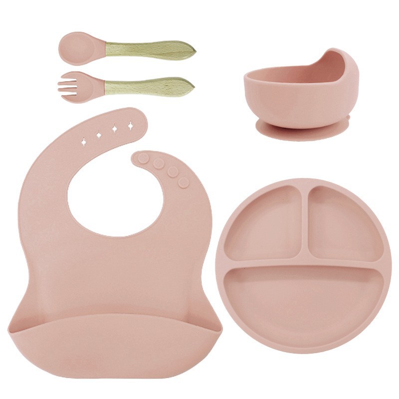 115g 턱받이 + 작은 흡입 컵 + 그릇 + 나무 포크와 스푼 연근 가루