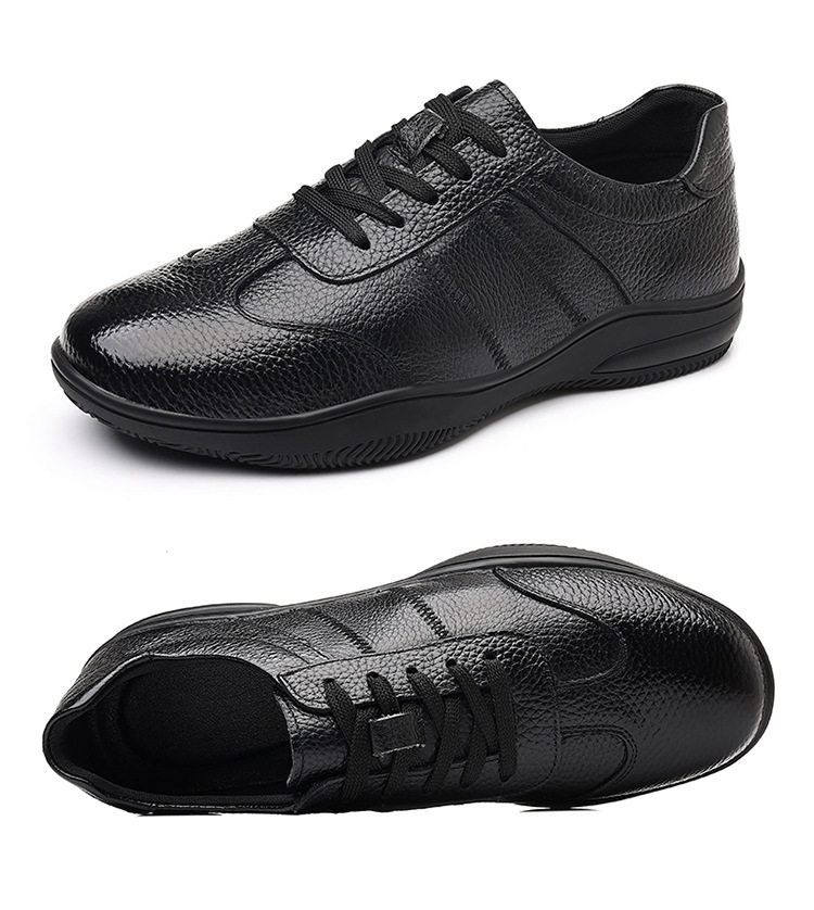 Giày da lỗ nam da bò lớp đầu, đế mềm chống trượt, thoáng khí, kiểu sneaker thể thao — Giày bệt GX màu trắng kem 88332, Giày bệt GX màu đen 88332 chi tiết 30