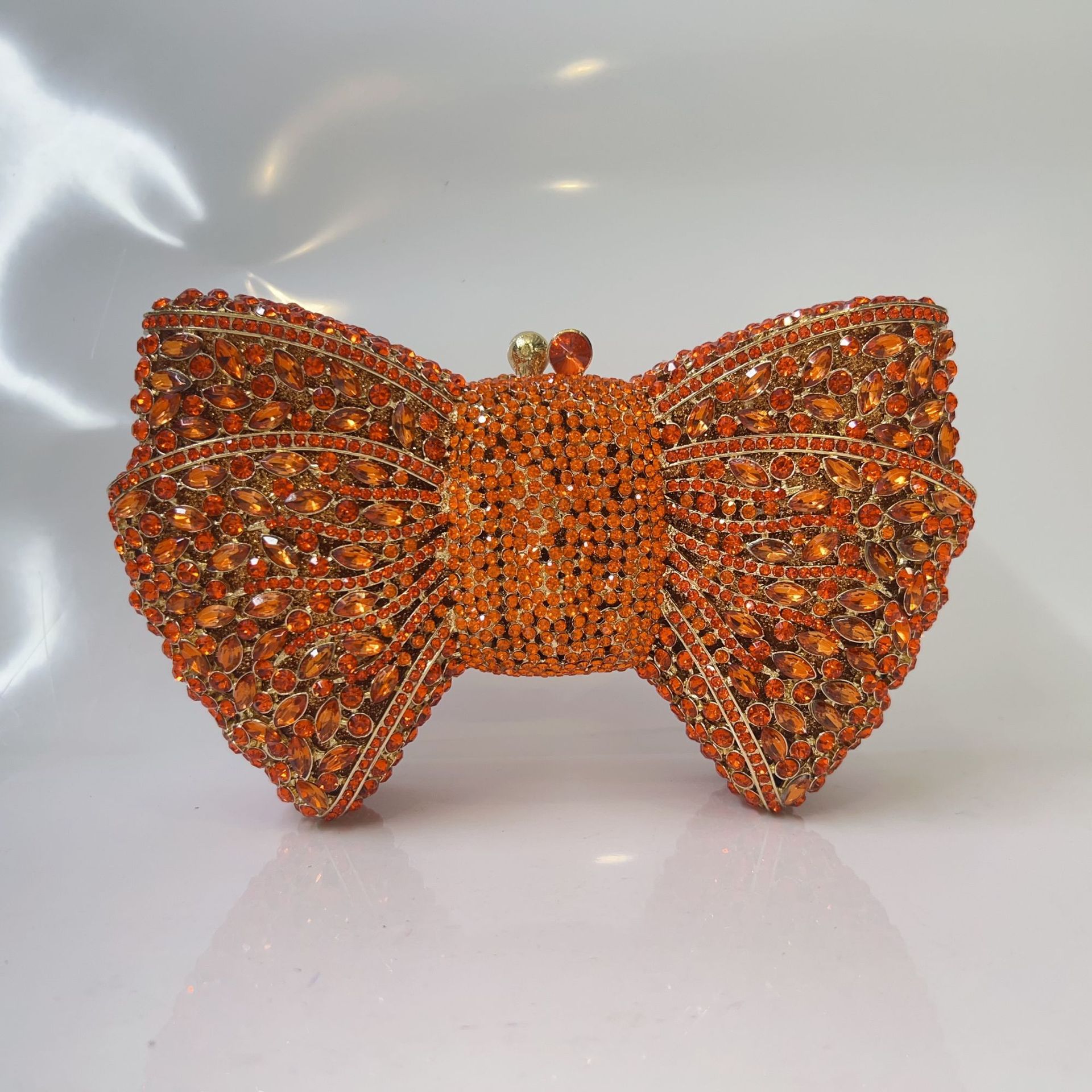 Bow cristal embrague de arco transfronterizo bolsas de cena de diamantes perforadas bolsas de mano de diamantes llenas bolsas de banquete