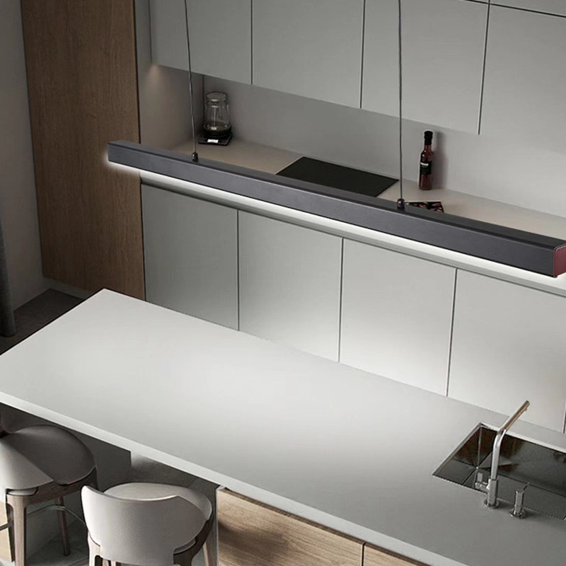 Acrylic LED living room pendant light, Nordic postmodern long bar dining room lamp, home decor creative bedroom pendant light, cross-border