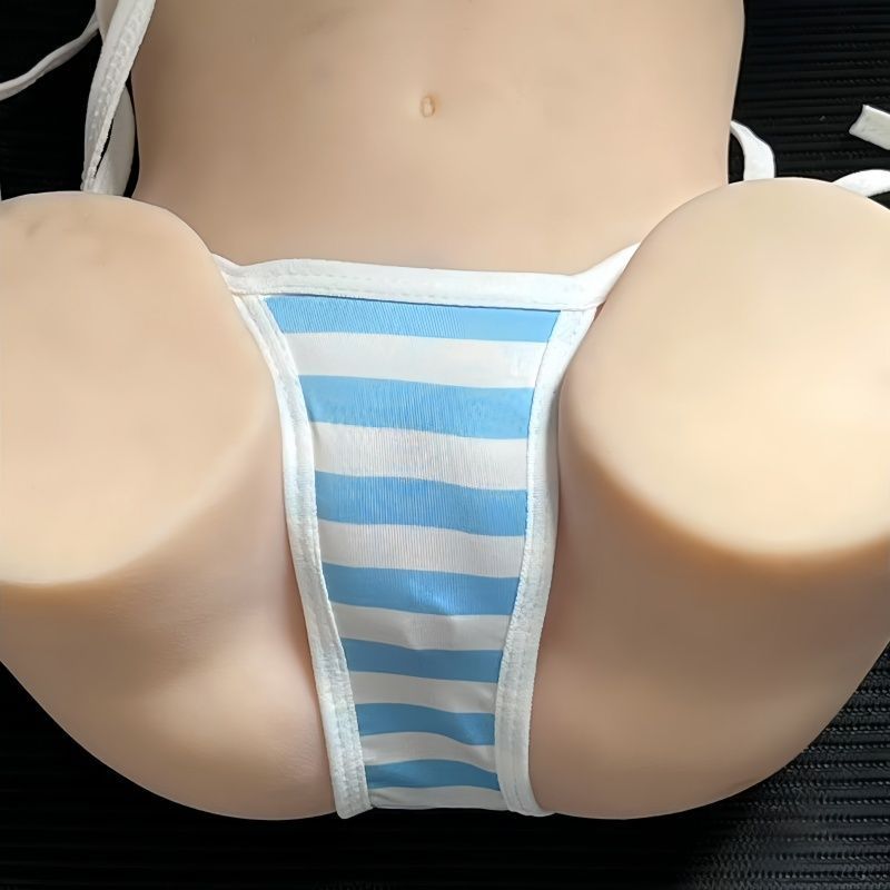 Sexy and Alluring Two-Dimensional Wide-Striped Bikini with Pure Desire Style, Strap-On Style, Special Underwear for Doll-Style Outfits