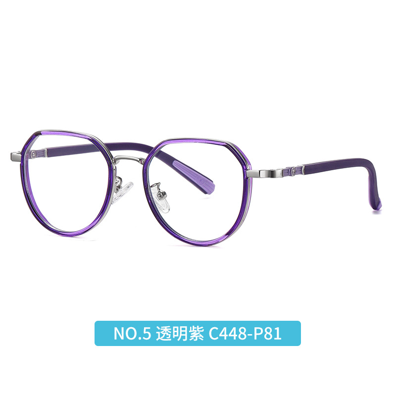 2022 gafas de luz anti-azul para niños marco redondo de moda estudiante de la escuela primaria protección ocular gafas lisas TR5126 ultra ligero puede coincidir con la miopía