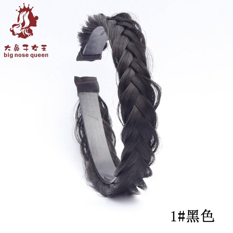 Internet celebridad moda Fishbone trenza desordenada peluca natural mujer trenzada Twist trenza diadema dentada antideslizante pelo presionando diadema