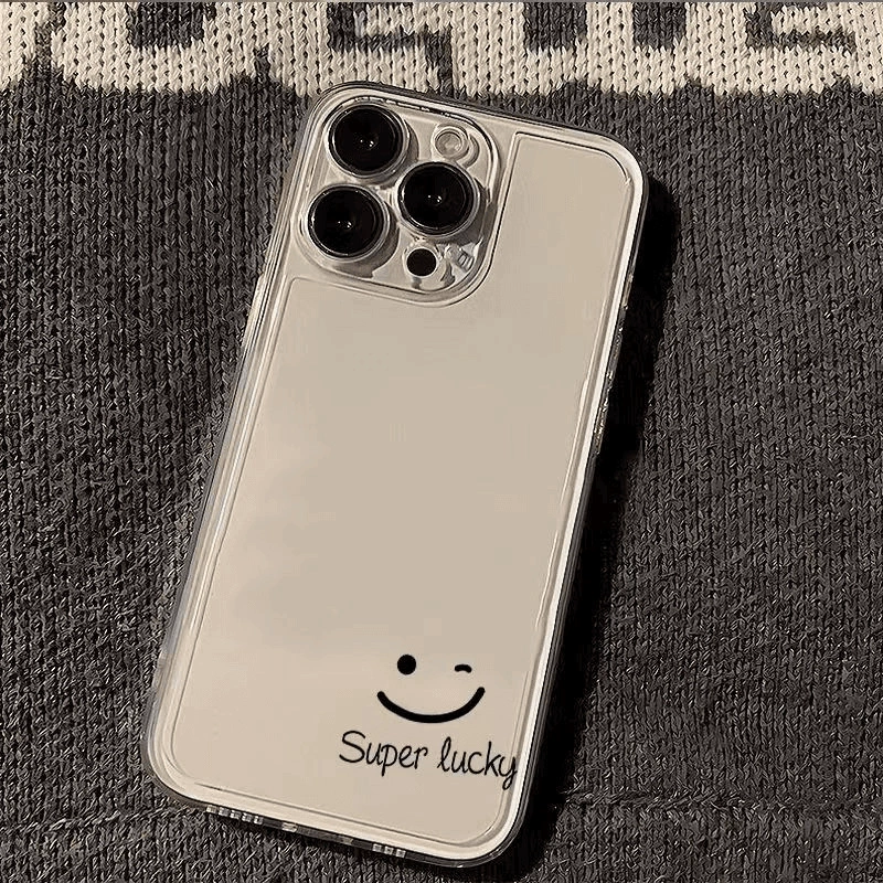Чехол для Apple iPhone 16 Pro Max, прозрачный ТПУ «Super Lucky» с смайликом, защита от падений