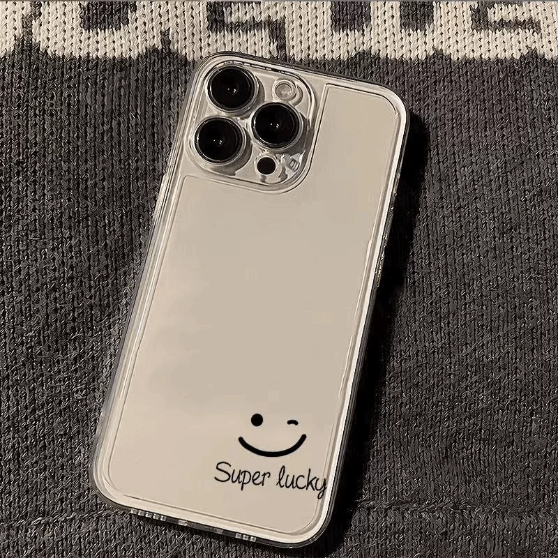 Чехол для Apple iPhone 16 Pro Max, прозрачный ТПУ «Super Lucky» с смайликом, защита от падений