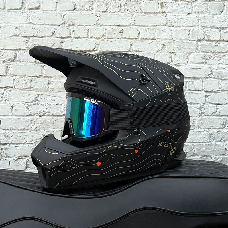 Casco Integral de Motocicleta Todoterreno Set de 3 piezas de ABS, Desmontable, para Bicicleta de Montaña image 31