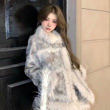 北海道初雪”冬季女套装气质网红加厚宽松冬季一整套女装2023
