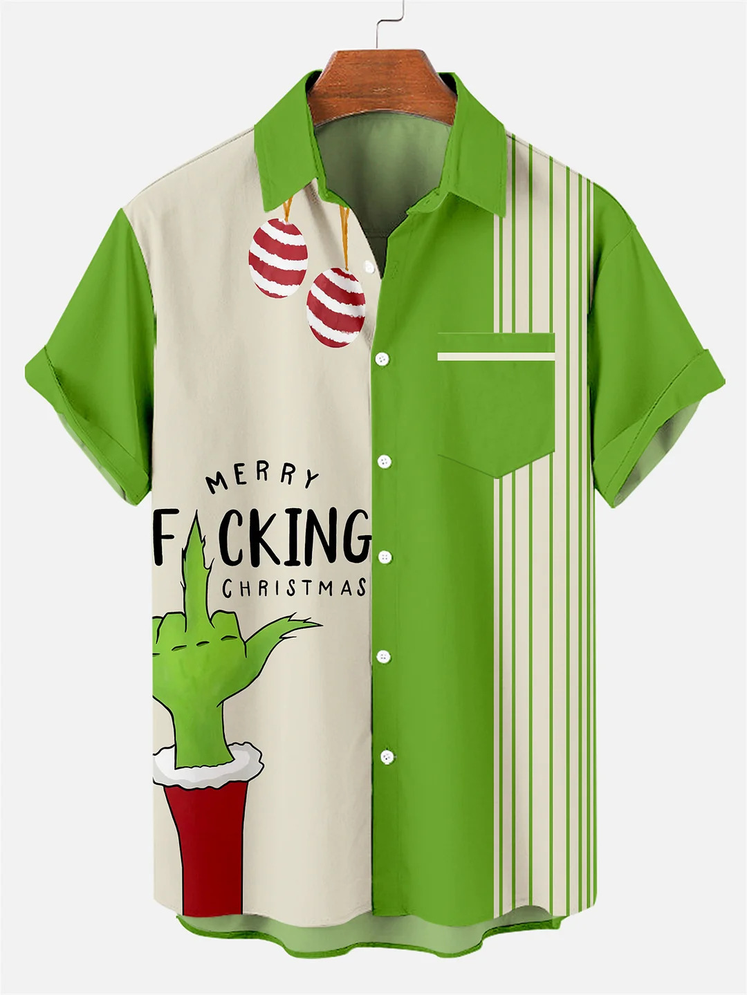 Amazon AliExpress 20243D colección de Navidad con bolsillos blusa corta estampada casual para hombre