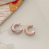 Retro silver needle, earrings, resin, South Korean goods, silver 925 sample, simple and elegant design, new collection