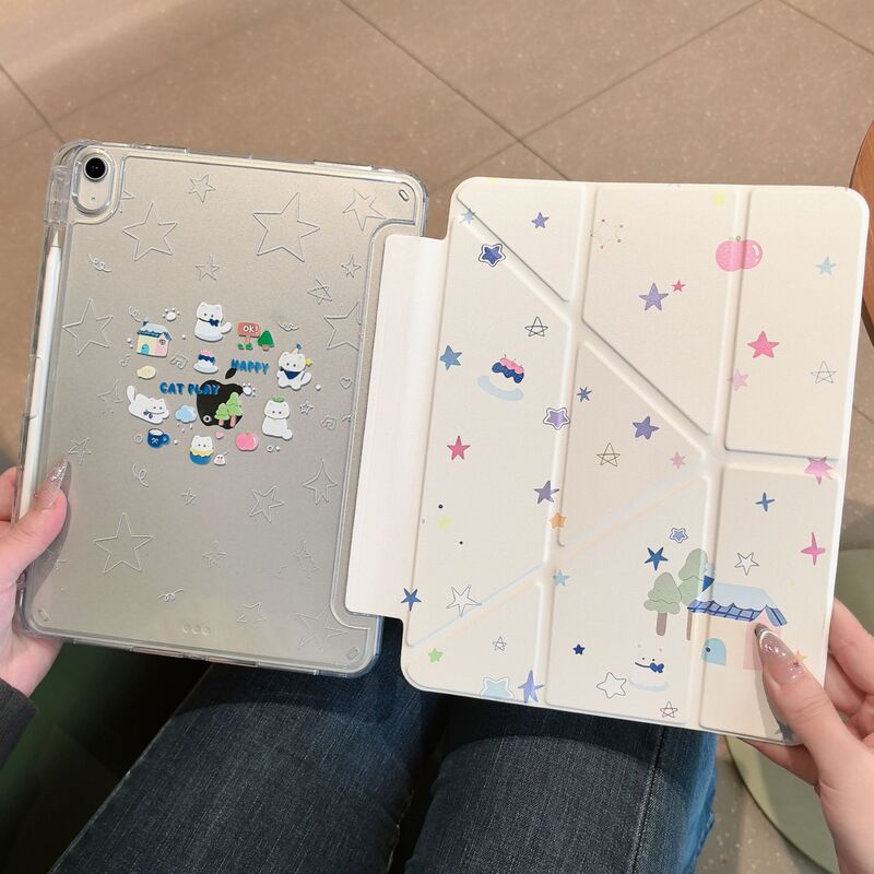 Ipadpro Protective Case Air8 Tablet 7 Acrylic Ipad11 with Pen Slot 3Y Foldable Mini6 Thin and Light 9 Anti-Bending Case