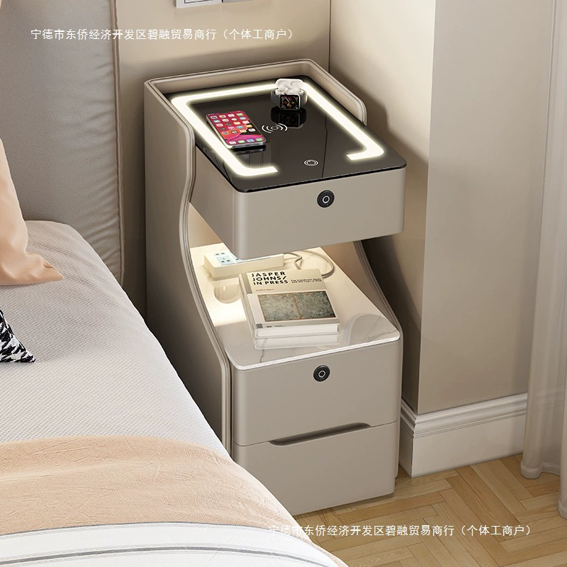 2024 новый стиль, прикроватная тумбочка в виде сэндвича, кремовый стиль, мини-маленькая прикроватная тумбочка из цельного дерева 30 см, ультра узкая прикроватная тумбочка для дома, спальни