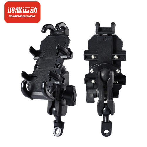 Factory Direct Supply Motorcycle Shock Absorbing Phone Mount Electric Bike Riding Food Delivery Navigation Mount Eight-Prong Wholesale