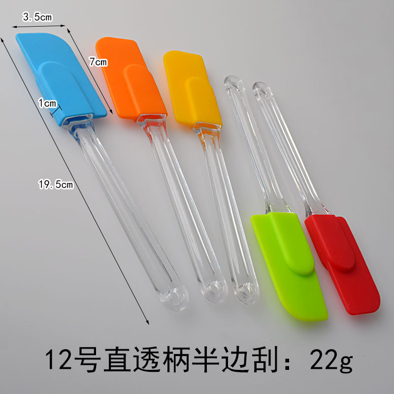 Espátula de Silicona con Mango Transparente para Repostería