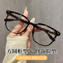 超轻TR90素颜眼镜H1027B丹阳眼镜框批发光学镜架复古方形玳瑁大框