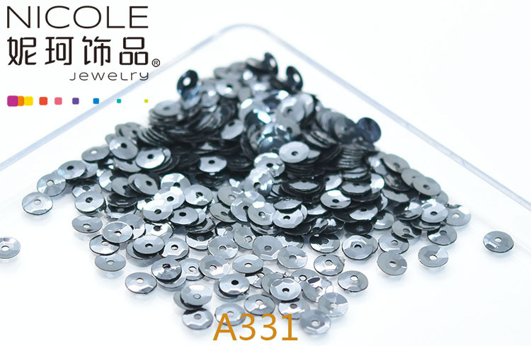 Austria importó lentejuelas 4mm cóncavo bordado francés Glitter Ropa Accesorios 10g Pack