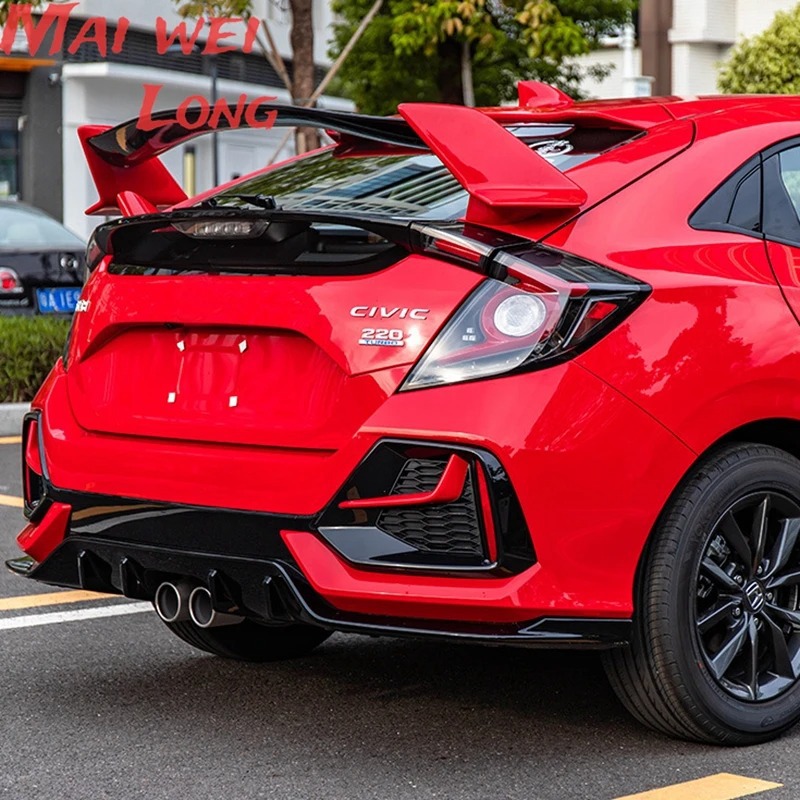Suitable for 2016-2021 Honda Civic Tenth Generation Fk 0.35kg Hatchback Car with Modified Large Rear Wing in Typer Style