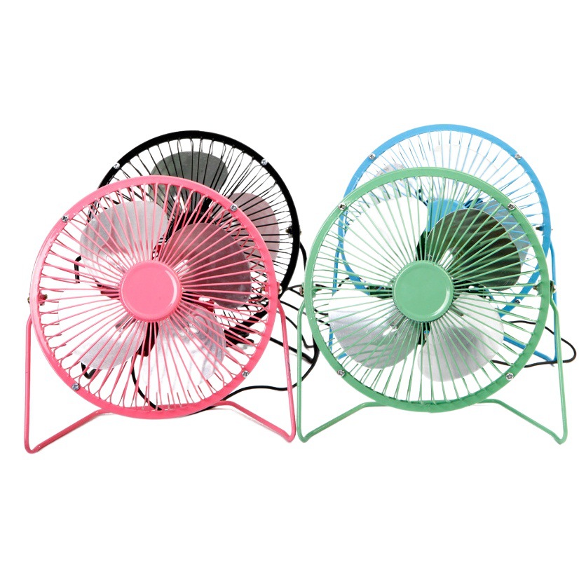 6 pulgadas mini mudo ventilador USB giratorio de hierro forjado hoja de aluminio pequeño ventilador Oficina ordenador ventilador eléctrico en stock al por mayor