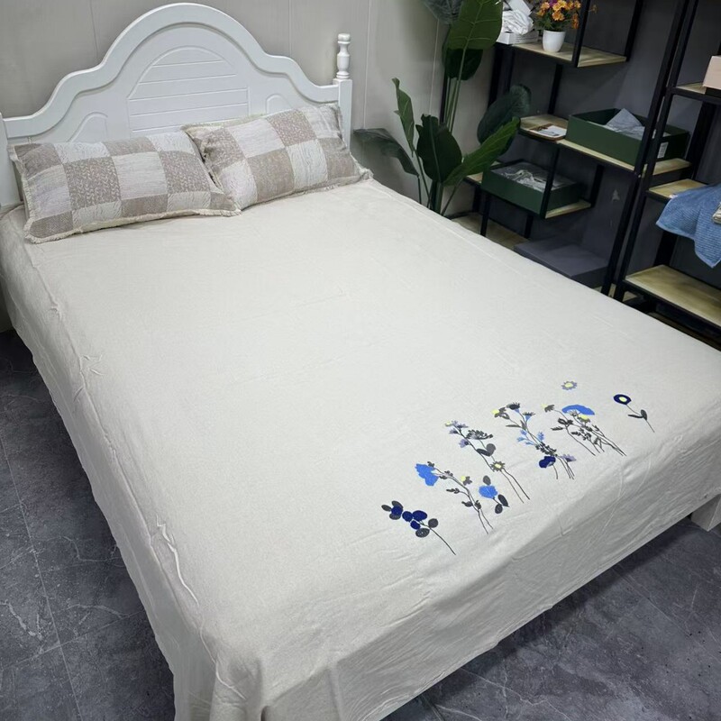 Hemp Embroidered Bed Sheetss Suitable for 180 Beds, 2m Beds, Large Size 250*260 Thick Bed Sheetss, Embroidered Bed Sheetss