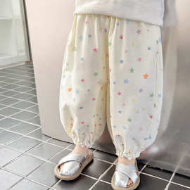 女小童裤子夏季薄款2026新款休闲薄款儿童防蚊裤洋气女宝宝束脚裤