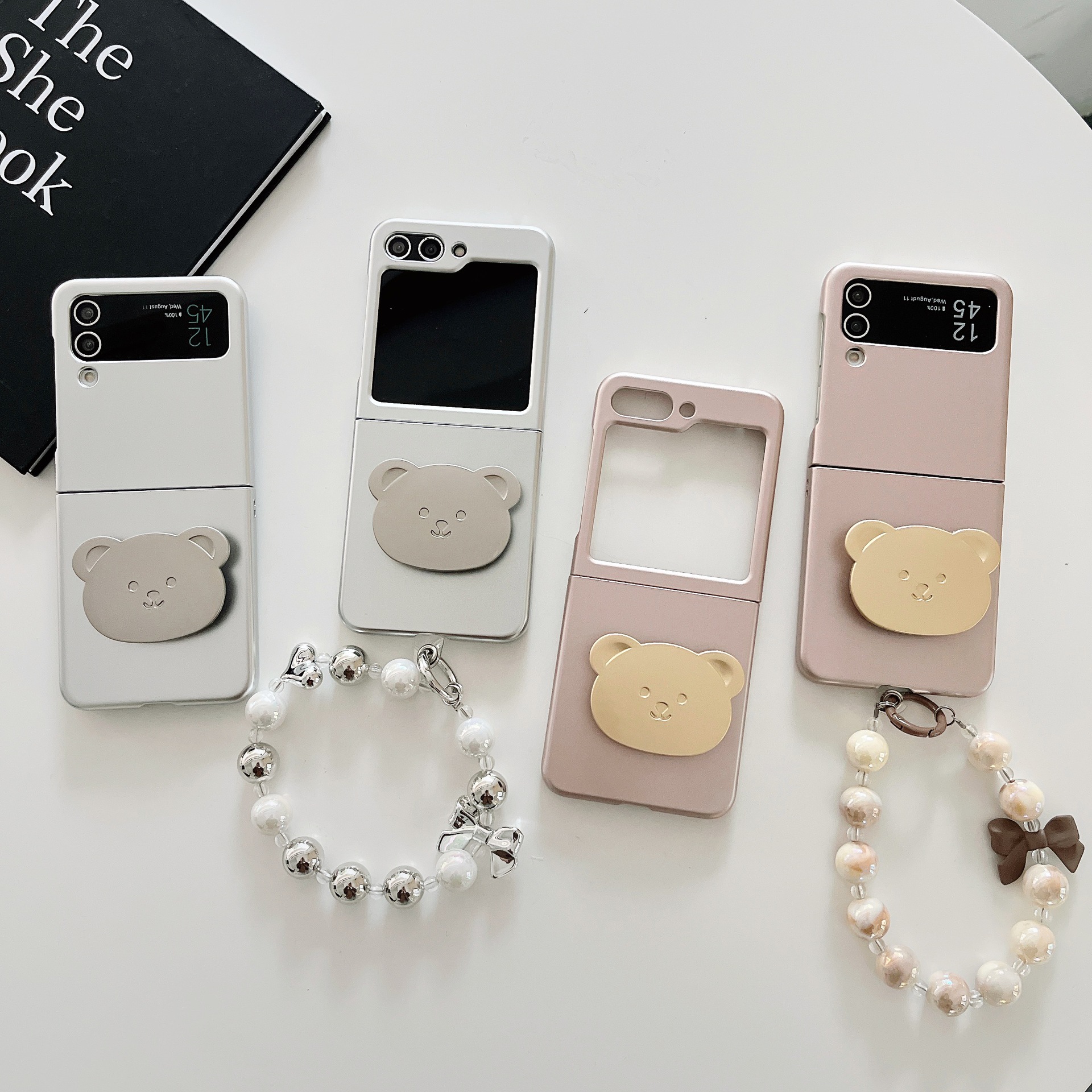 ins风经典电镀漆支架手机壳适用于三星Z Flip5/Z Flip6折叠保护套