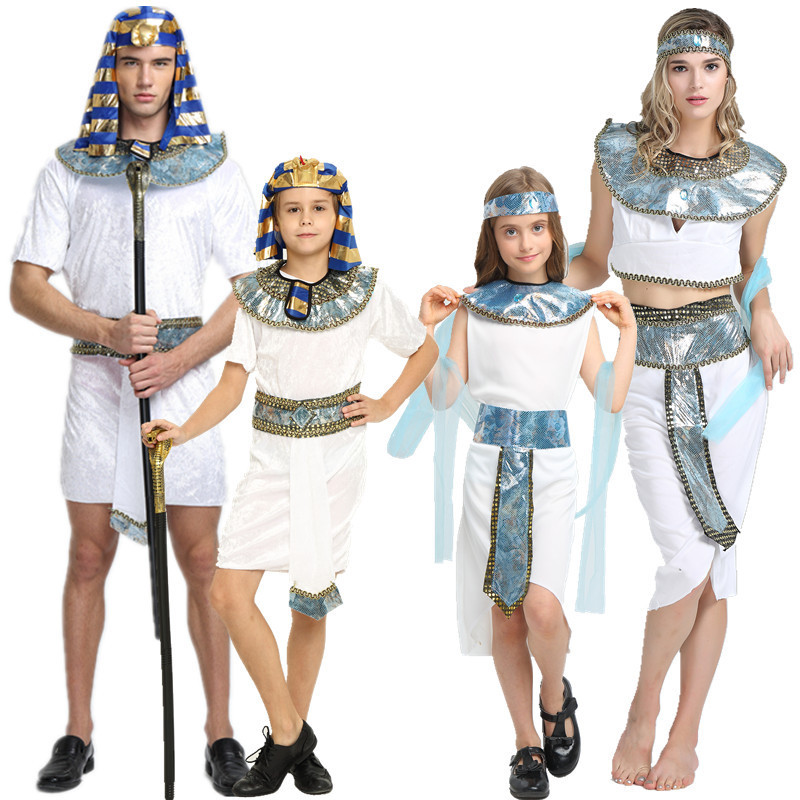 Halloween Children's Day Stage Performance Costume Egyptian Queen King Parent-Child Couple Pharaoh Empress Performance Costume Halloween Children's Day Stage Performance Costume Egyptian Queen King Parent-Child Couple Pharaoh Empress Performance Costume