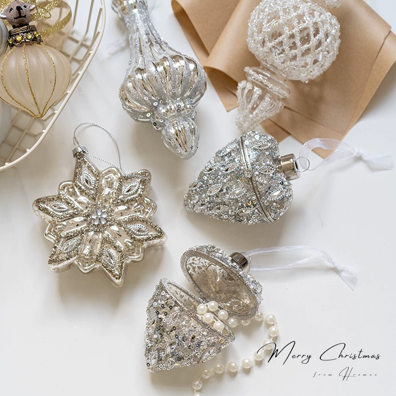 Рождественское украшение, подвеска, украшение для рождественской елки, подвеска, стеклянный шар, украшение в виде ледяной белки, подвеска