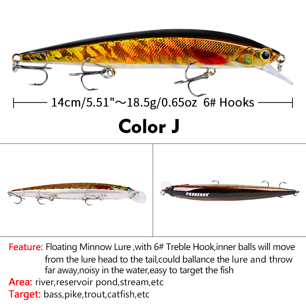 Sinking Minnow Fishing Lures  Shallow Diving Fresh Water Bass Swimbait Tackle Gear