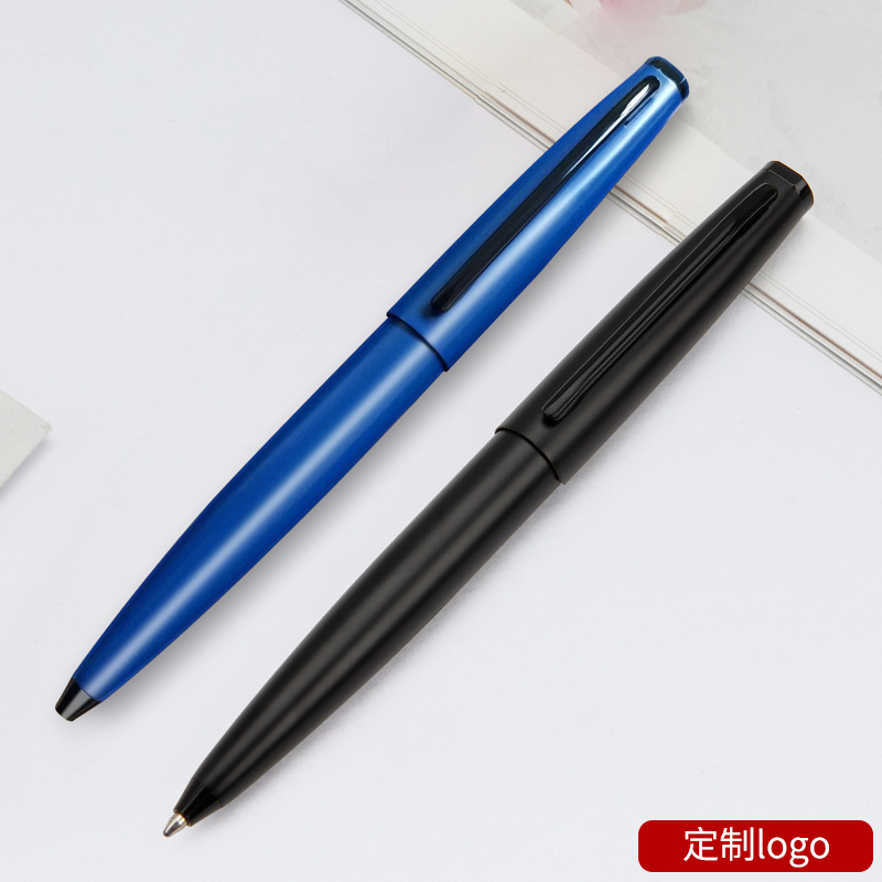 Bolígrafo giratorio aceitoso de metal 1,0, exportación de alta gama, publicidad, regalo de oficina, impresión y grabado de logotipo, bolígrafo personalizado de negocios