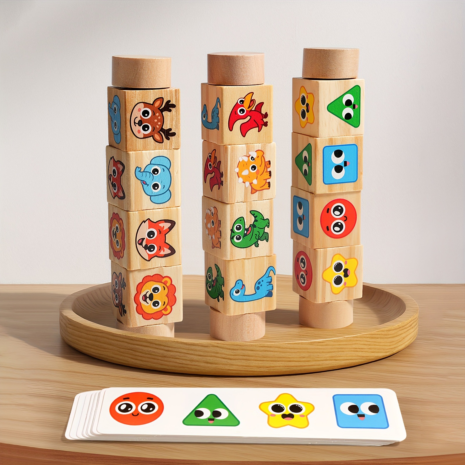 Baby Educational Early Education Kidsren's Toys Hand-Grabbing Rotating Puzzle Building Blocks Sensory Grasping Training Pattern Matching Game