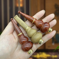 Solid Wood Cigarette Filter Reusable Type Removable Sandalwood Gourd Creative Smoking Filter For Men, Adjustable Thickness