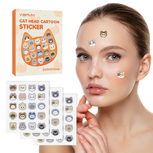Foreign Trade Cross-Border Wholesale Cartoon Special-Shaped Pe Acne Patch 20 Capsules Cat Manufacturer Independent Packaging Hydrocolloid Colorful
