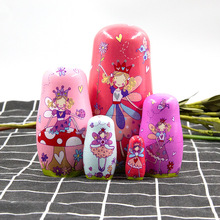 俄罗斯套娃优质五层创意蝴蝶女孩 儿童玩具木制儿工艺品家居摆件