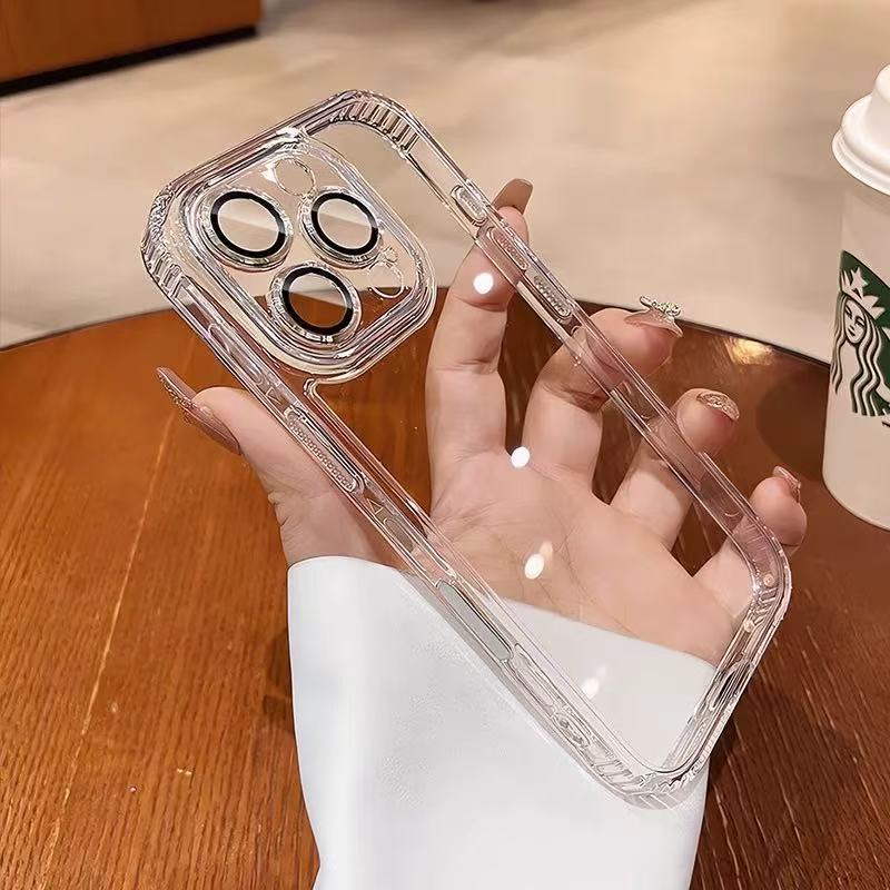 Funda transparente con botón de cámara integrado, simple y elegante, compatible con iPhone 17 Pro Max, 16 Pro, Apple 16 para mujeres.