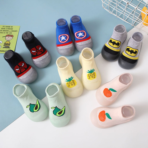Baby toddler shoes, children's socks, infant soft sole floor shoes 0-4 years old, comfortable and breathable cartoon fruit pictures