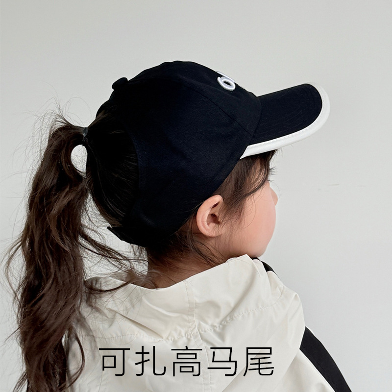 Sombrero para niños con cola de caballo alta, gorro de protección solar para bebés de primavera y verano, gorra de béisbol con techo vacío para niñas, gorra de visera