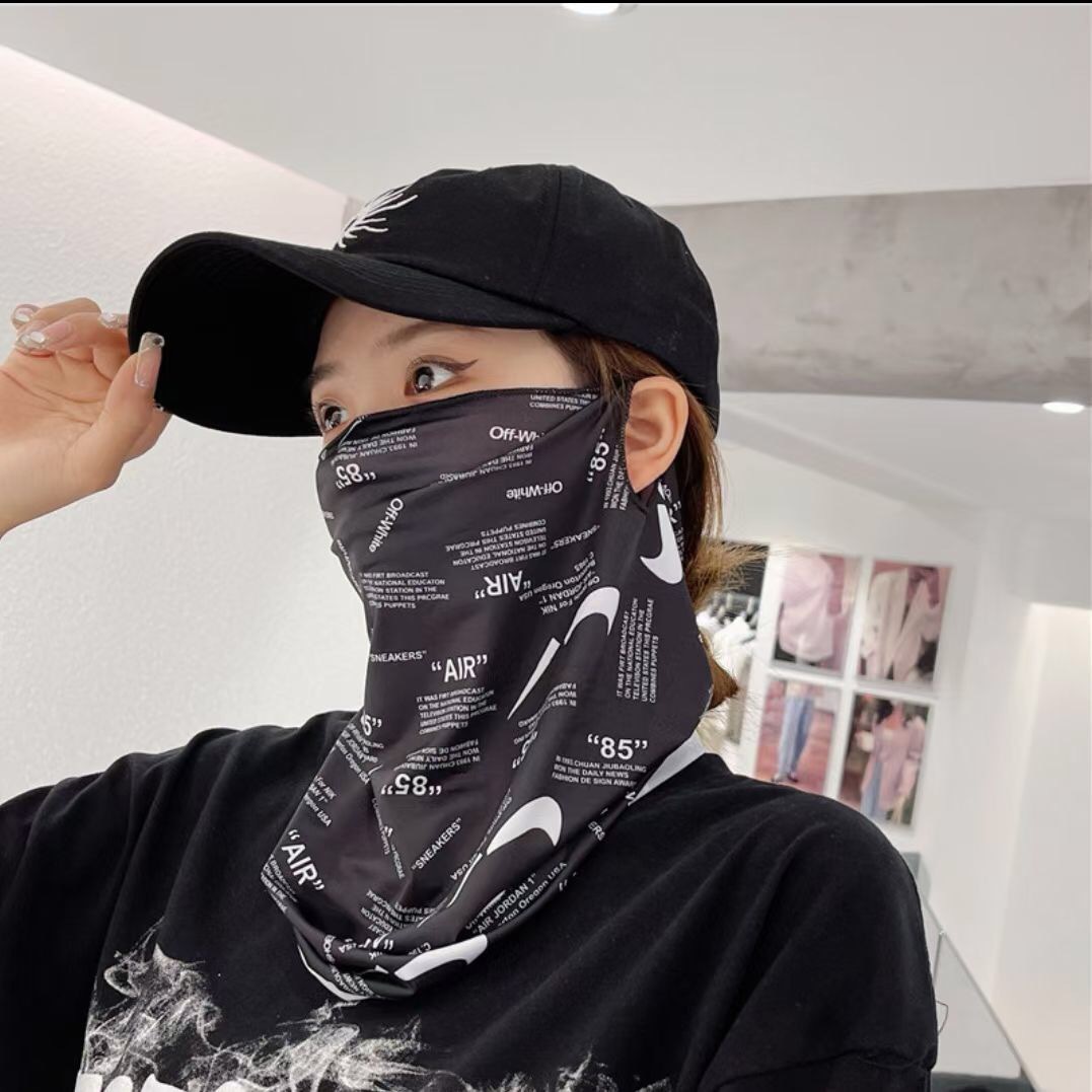 Personalized UV Protection Face Mask for Summer, Ear-Hanging, Neck Shield, Riding Face Mask, Breathable Ice Silk Couple's Face and Neck Cover