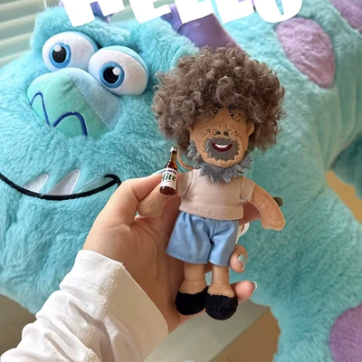 Pluş açarlıqlar — Tutu Grandpa Cow Plush - harbin-beer-grandpa-with-afro-hairpendant
